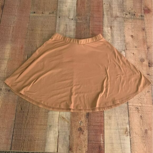 Lemon drop womens stretch knit mini skater skirt in tan in XS - Picture 1 of 5